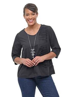 NWT Tulip Clothing Glynn Top in Black SZ XL  Cotton Artsy Top